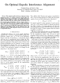 Cover page: On Optimal Ergodic Interference Alignment