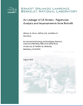 Cover page: Air Leakage of US Homes:  Regression Analysis and Improvements from Retrofit