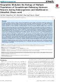 Cover page: Kisspeptins Modulate the Biology of Multiple Populations of Gonadotropin-Releasing Hormone Neurons during Embryogenesis and Adulthood in Zebrafish (Danio rerio)