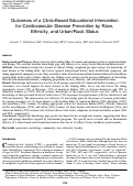 Cover page: Outcomes of a Clinic-Based Educational Intervention for Cardiovascular Disease Prevention by Race, Ethnicity, and Urban/Rural Status