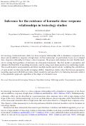 Cover page: Inference for the existence of hormetic dose–response relationships in toxicology studies