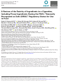 Cover page: A Review of the Toxicity of Ingredients in e-Cigarettes,Including Those Ingredients Having the FDA’s “GenerallyRecognized as Safe (GRAS)” Regulatory Status for Usein Food