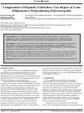 Cover page: Complication of Hepatitis A Virus Infection: A Case Report of Acute Inflammatory Demyelinating Polyneuropathy