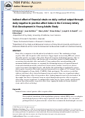 Cover page: Indirect effect of financial strain on daily cortisol output through daily negative to positive affect index in the Coronary Artery Risk Development in Young Adults Study.