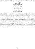 Cover page: Thinking for action: The role of obligatory and prohibitory traffic sign information in driving performance