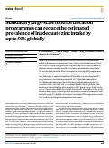 Cover page: Mandatory large-scale food fortification programmes can reduce the estimated prevalence of inadequate zinc intake by up to 50% globally.