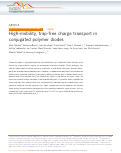 Cover page: High-mobility, trap-free charge transport in conjugated polymer diodes