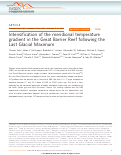 Cover page: Intensification of the meridional temperature gradient in the Great Barrier Reef following the Last Glacial Maximum