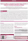 Cover page: Depression Effects on Hospital Cost of Heart Failure Patients in California: An Analysis by Ethnicity and Gender.