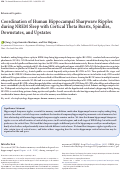 Cover page: Coordination of Human Hippocampal Sharpwave Ripples during NREM Sleep with Cortical Theta Bursts, Spindles, Downstates, and Upstates
