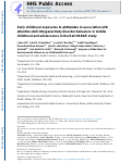 Cover page: Early childhood exposures to phthalates in association with attention-deficit/hyperactivity disorder behaviors in middle childhood and adolescence in the ReCHARGE study