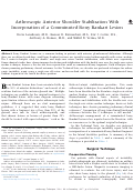 Cover page: Arthroscopic Anterior Shoulder Stabilization With Incorporation of a Comminuted Bony Bankart Lesion