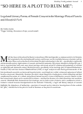 Cover page: “So Here is a Plot to Ruin Me”: Legal and Literary Forms of Female Consent in the Marriage Plots of Pamela and Mansfield Park