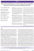 Cover page: Altered Insula Response to Sweet Taste Processing After Recovery From Anorexia and Bulimia Nervosa