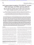 Cover page: ALS-associated mutation FUS-R521C causes DNA damage and RNA splicing defects.