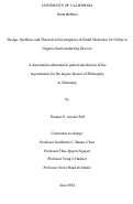Cover page: Design, Synthesis and Theoretical Investigation of Small Molecules for Utility in Organic Semiconducting Devices
