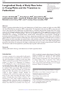 Cover page: Longitudinal Study of Body Mass Index in Young Males and the Transition to Fatherhood