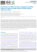 Cover page: Identification of different classes of genome instability suppressor genes through analysis of DNA damage response markers.