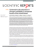 Cover page: Centennial-scale reductions in nitrogen availability in temperate forests of the United States