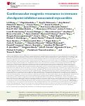 Cover page: Cardiovascular magnetic resonance in immune checkpoint inhibitor-associated myocarditis.