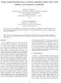 Cover page: Using model identification to analyze spatially explicit data with habitat, and temporal, variability