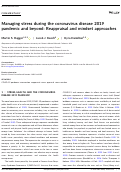 Cover page: Managing stress during the coronavirus disease 2019 pandemic and beyond: Reappraisal and mindset approaches