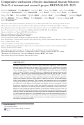 Cover page: Comparative verification of hydro-mechanical fracture behavior: Task G of international research project DECOVALEX–2023