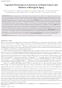 Cover page: Cognitive performance in survivors of breast cancer and markers of biological aging