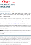 Cover page: Author Correction: Improved reference genome for the domestic horse increases assembly contiguity and composition