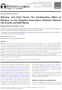 Cover page: Wisdom and Hard Times: The Ameliorating Effect of Wisdom on the Negative Association Between Adverse Life Events and Well-Being