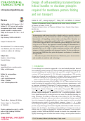 Cover page: Design of self-assembling transmembrane helical bundles to elucidate principles required for membrane protein folding and ion transport