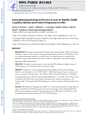 Cover page: Using Neuropsychological Process Scores to Identify Subtle Cognitive Decline and Predict Progression to Mild Cognitive Impairment