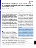 Cover page: Constitutively active Notch4 receptor elicits brain arteriovenous malformations through enlargement of capillary-like vessels