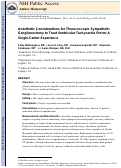 Cover page: Anesthetic considerations for thoracoscopic sympathetic ganglionectomy to treat ventricular tachycardia storm: a single-center experience.