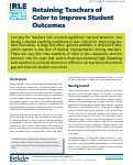 Cover page: Retaining Teachers of Color to Improve Student Outcomes