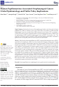 Cover page: Human Papillomavirus-Associated Oropharyngeal Cancer: Global Epidemiology and Public Policy Implications.