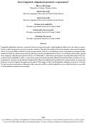 Cover page: Does linguistic alignment promote cooperation?