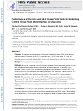 Cover page: Performance of the 10-2 and 24-2 Visual Field Tests for Detecting Central Visual Field Abnormalities in Glaucoma