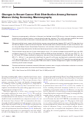 Cover page: Changes in breast cancer risk distribution among Vermont women using screening mammography.