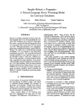 Cover page: Simple+Robust = Pragmatic: A Natural language Query Processing Model for Card-type Databases