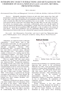 Cover page of Interspecific Insect Interactions and Mutualism on the Underside of Guava Psidium Guajava Leaves, Mo’orea, French Polynesia