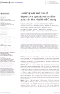 Cover page: Hearing loss and risk of depressive symptoms in older adults in the Health ABC study.