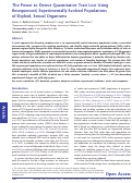 Cover page: The Power to Detect Quantitative Trait Loci Using Resequenced, Experimentally Evolved Populations of Diploid, Sexual Organisms