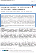 Cover page: Insights into the single cell draft genome of “Candidatus Achromatium palustre”