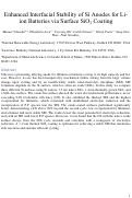 Cover page: Enhanced Interfacial Stability of Si Anodes for Li-Ion Batteries via Surface SiO2 Coating