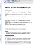 Cover page: Do Biological Sex and Early Developmental Milestones Predict the Age of First Concerns and Eventual Diagnosis in Autism Spectrum Disorder?