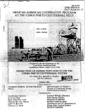 Cover page: PREDICTION OF REINJECTION EFFECTS ON THE CERRO PRIETO GEOTHERMAL SYSTEM