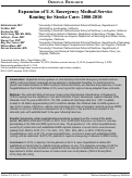 Cover page: Expansion of U.S. Emergency Medical Service  Routing for Stroke Care: 2000-2010