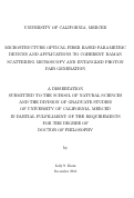 Cover page: MICROSTRUCTURE OPTICAL FIBER BASED PARAMETRIC DEVICES AND APPLICATIONS TO COHERENT RAMAN SCATTERING MICROSCOPY AND ENTANGLED PHOTON PAIR GENERATION