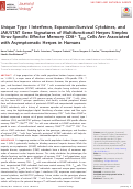 Cover page: Unique Type I Interferon, Expansion/Survival Cytokines, and JAK/STAT Gene Signatures of Multifunctional Herpes Simplex Virus-Specific Effector Memory CD8+ TEM Cells Are Associated with Asymptomatic Herpes in Humans.